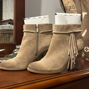 Leather fringe booties Jessica Simpson